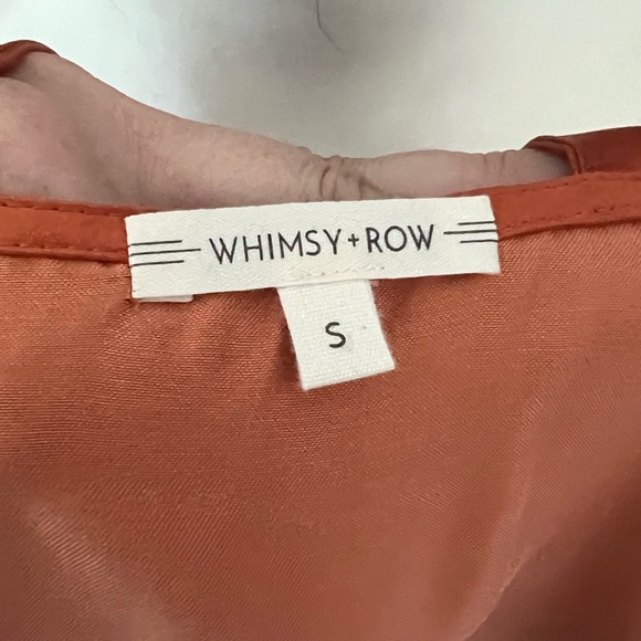 Whimsy+Row NWT Burnt Orange Lola Satin Wrap Midi - Picture 8 of 10